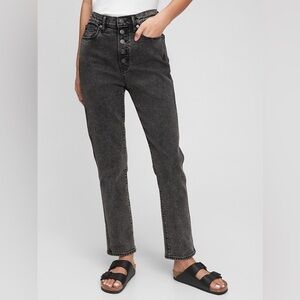 GAP vintage high rise slim black wash denims buttonfly size 14/32